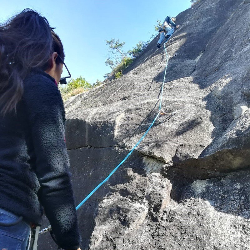 La corda da arrampicata in falesia