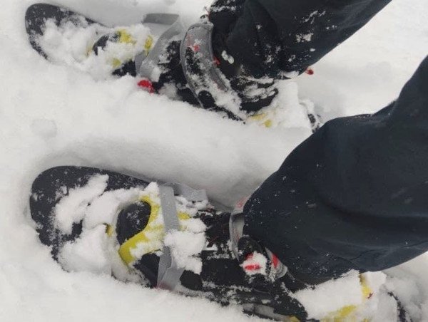 Le ciaspole in neve farinosa, buon galleggiamento