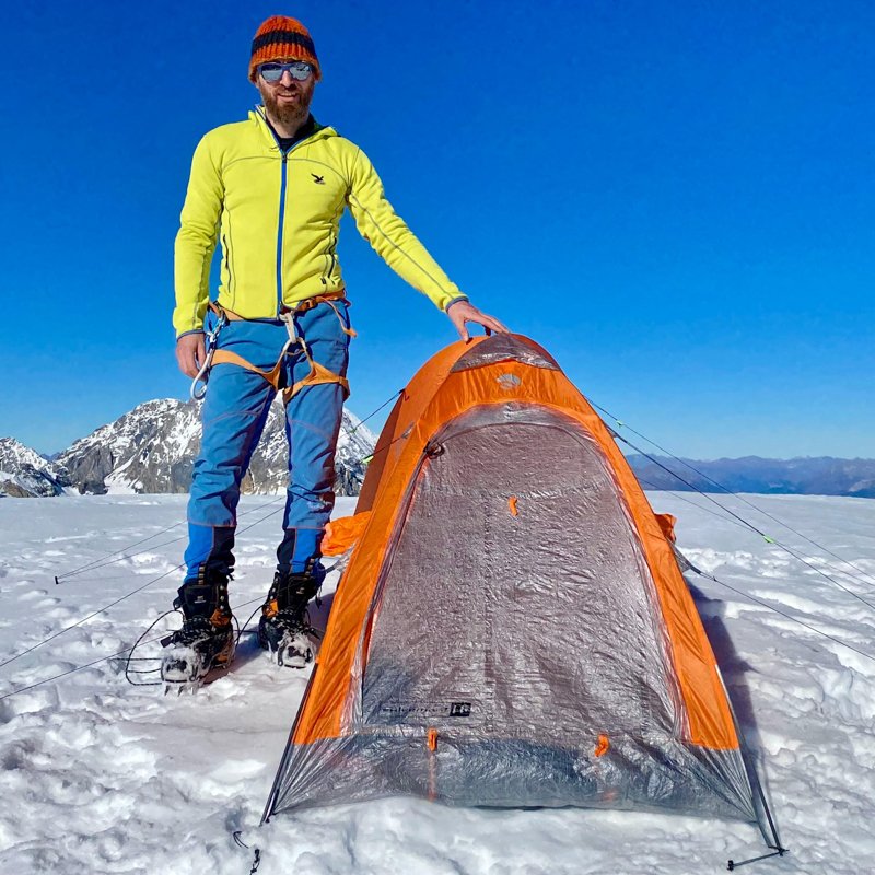 test su ghiacciaio tenda ferrino