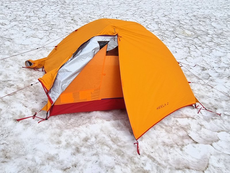 test auf schnee ferrino hekla zelt